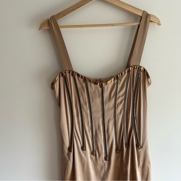 Vintage Dolce & Gabbana F/W 2007 Silver Zipper Dress sz 46 - Picture 9 of 16